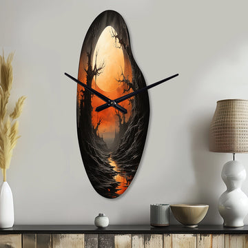 Moon Ebony Eclipse Silence II - Asymmetric Metal Wall Clock